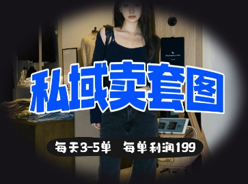 私域卖套图每天3-5单，每单利润99-小目标轻创