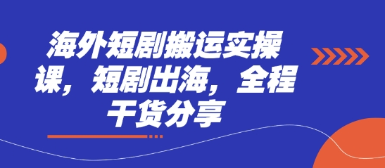 海外短剧搬运实操课，短剧出海，全程干货分享-小目标轻创