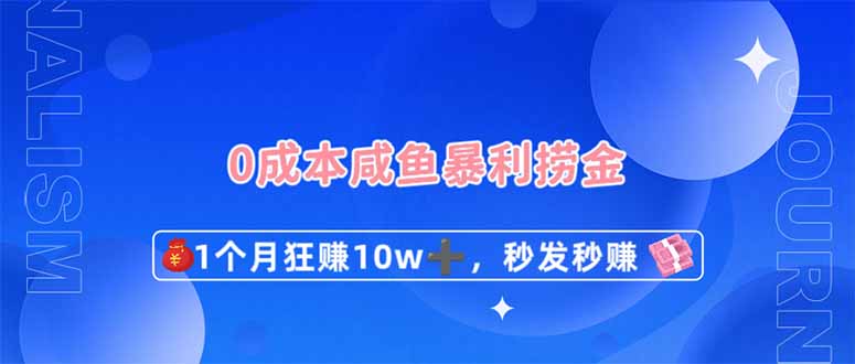 （14257期）0成本闲鱼暴利捞金，1个月狂赚10W+，秒发秒赚新玩法-小目标轻创