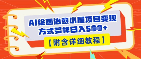 AI绘画治愈小屋项目，变现方式多样，小白也能操作(附详细教程)-小目标轻创