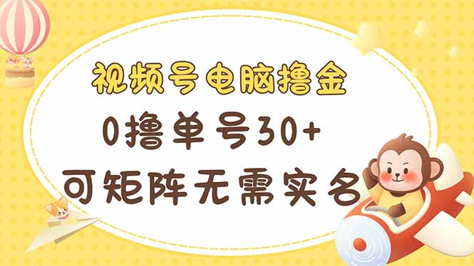 （14220期）视频号电脑撸金 0撸单号30+ 可矩阵 无需实名多号多得-小目标轻创