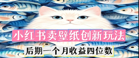 小红书卖壁纸创新玩法，后期一个月收益四位数-小目标轻创