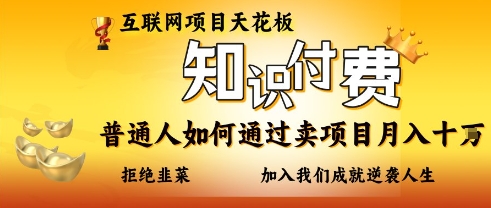 互联网项目天花板，知付付费项目，普通人如何通过卖项目月入十个，拒绝韭菜【揭秘】-小目标轻创