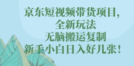 京东短视频带货项目，全新玩法，无脑搬运复制，新手小白日入好几张!-小目标轻创