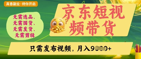京东短视频带货，开启零门槛躺Z新时代【揭秘】-小目标轻创