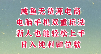 咸鱼无货源电商，多种运营方式，带你从零到一拿结果，可做代运营，也可软件一键发布【揭秘】-小目标轻创