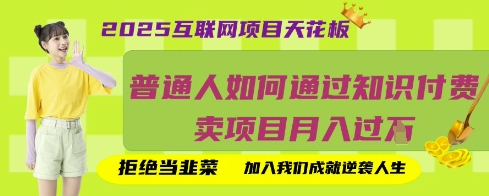 2025互联网项目天花板，普通人如何通过知识付费卖项目月入过W，拒绝当韭菜【揭秘】-小目标轻创