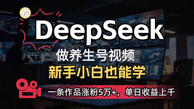 （14199期）小白用DeepSeek做养生号，一条作品涨粉5万+，单日收益上千-小目标轻创