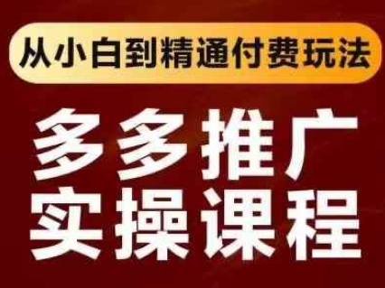 拼多多推广实操课程，从小白到精通付费玩法-小目标轻创