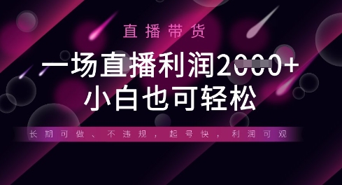 半无人直播带货，一场利润数张，适合所有平台玩法，小白也可轻松-小目标轻创