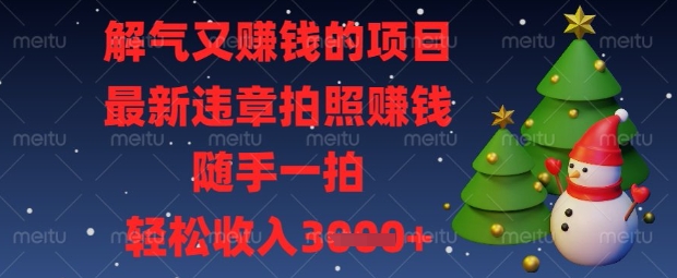 解气又挣钱的项目，最新违章拍照挣钱，随手一拍，轻松收入数张【揭秘】-小目标轻创